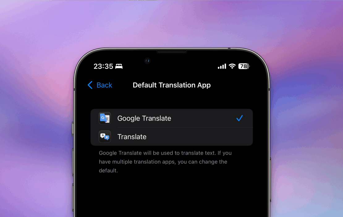 Você pode tornar o Google Tradutor o aplicativo de tradução padrão do seu iPhone