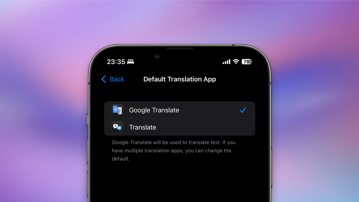 Você pode tornar o Google Tradutor o aplicativo de tradução padrão do seu iPhone