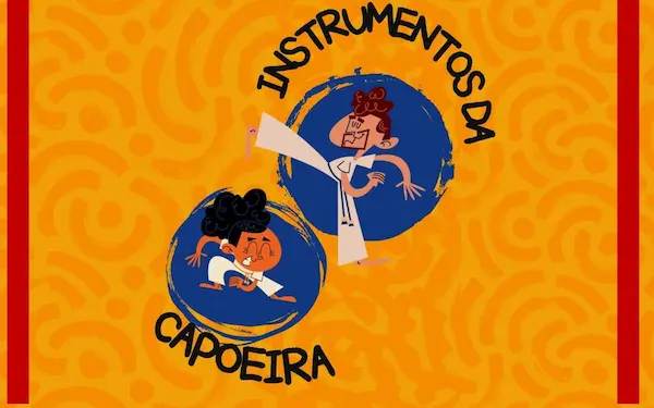 Instagram post aulas de capoeira colorido vermelho amarelo