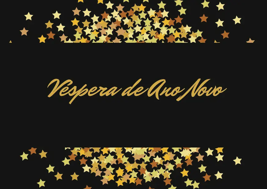 Preto Estrelas Douradas Glitter Feliz Ano Novo Cartao